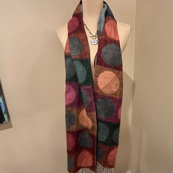 Fraas Gray Scarf with Colorful Polka Dots - Picture 6 of 6